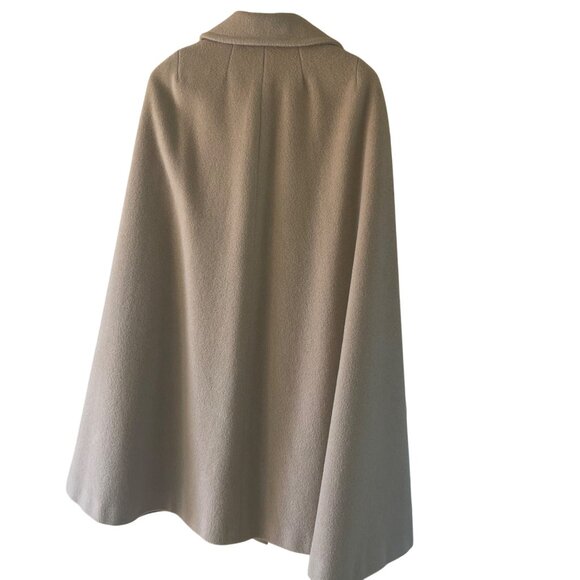 New England Classics Vintage Womens Cape One Size Tan Pockets Casual Wool - Picture 3 of 11